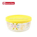 PE Lid Oven Safe Round Glass Food Containers